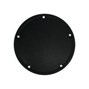 DERBY COVER, DOMED STEPPED. BLACK WRINKLE. 99-17 TWIN CAM.
