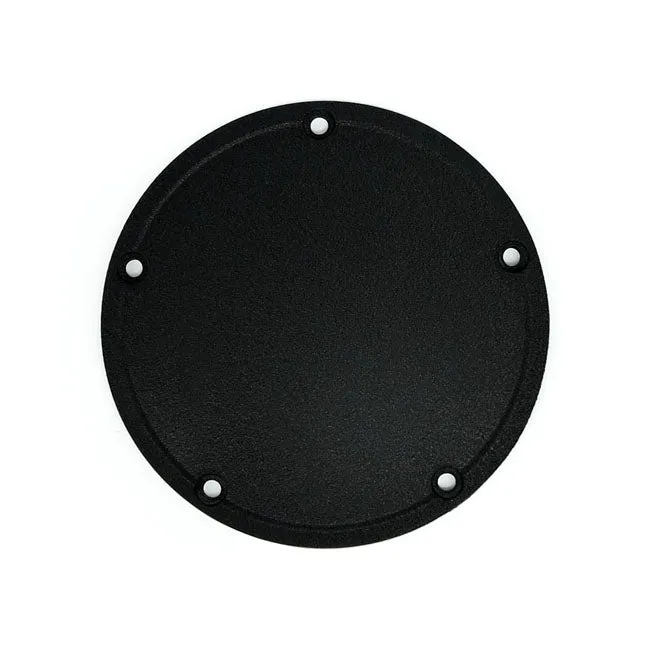 DERBY COVER, DOMED STEPPED. BLACK WRINKLE. 99-17 TWIN CAM.