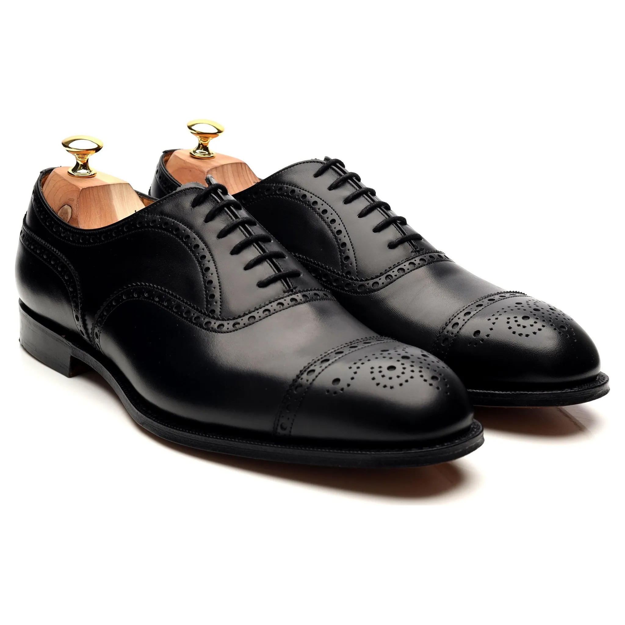 'Diplomat' Black Leather Oxford Semi Brogues UK 11 G