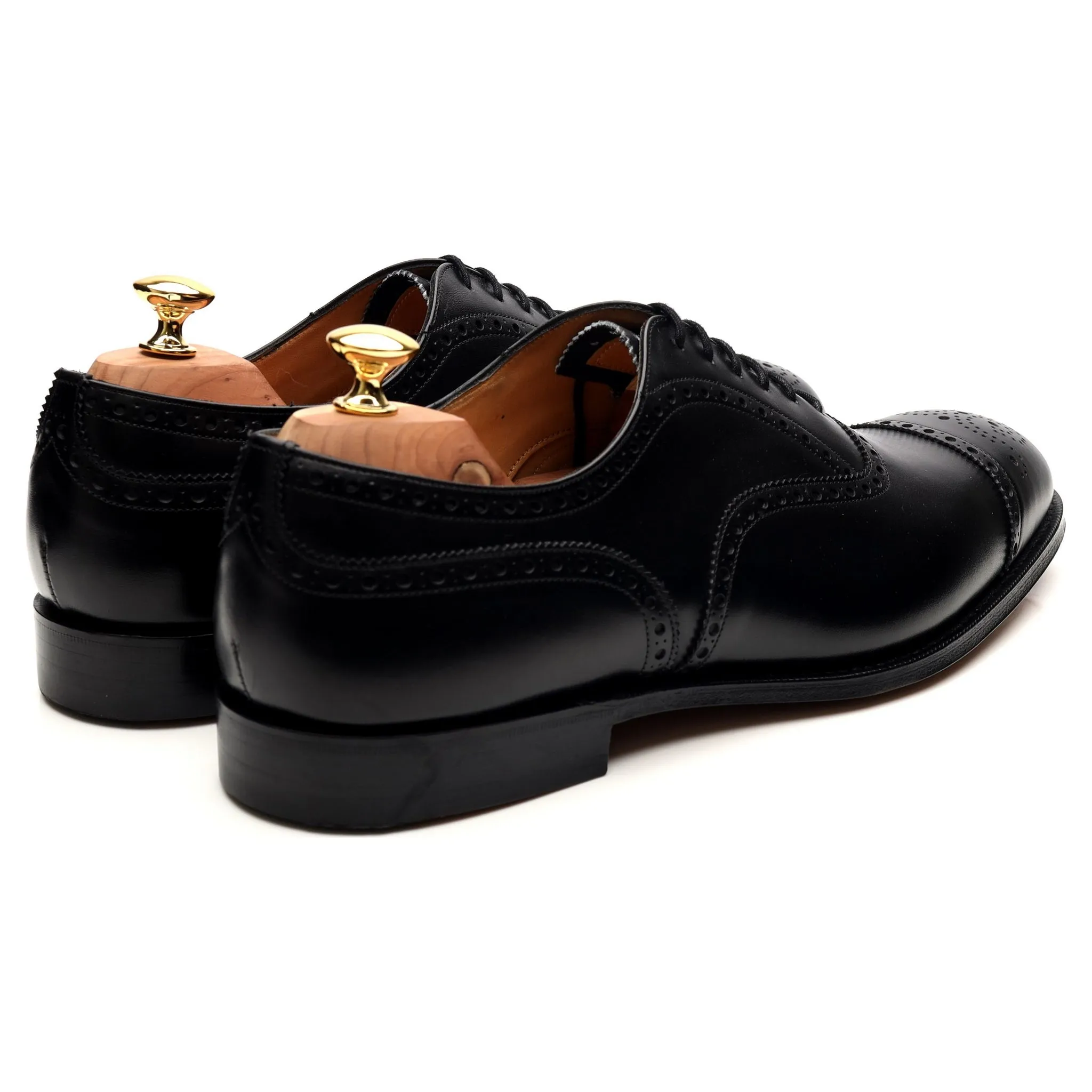 'Diplomat' Black Leather Oxford Semi Brogues UK 11 G