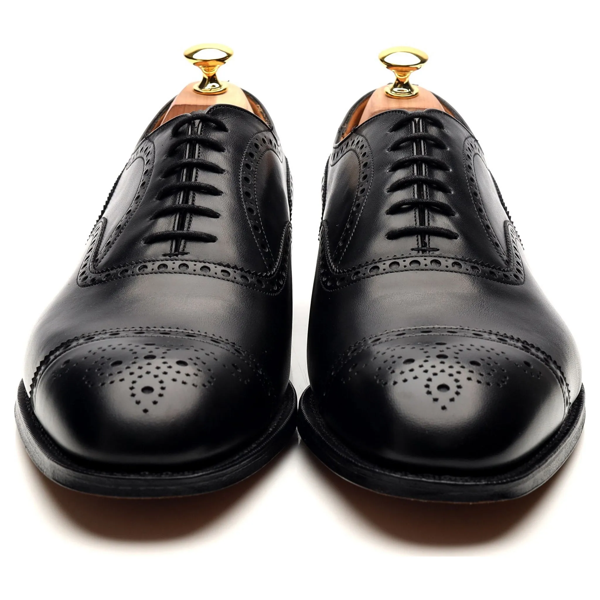 'Diplomat' Black Leather Oxford Semi Brogues UK 11 G