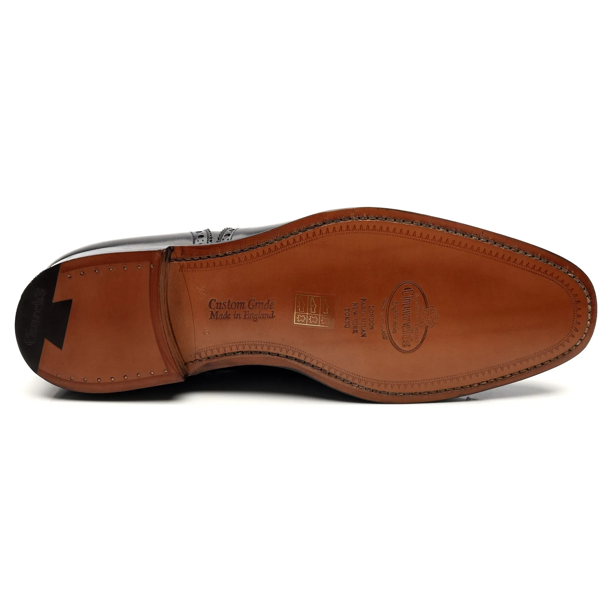 'Diplomat' Black Leather Oxford Semi Brogues UK 11 G