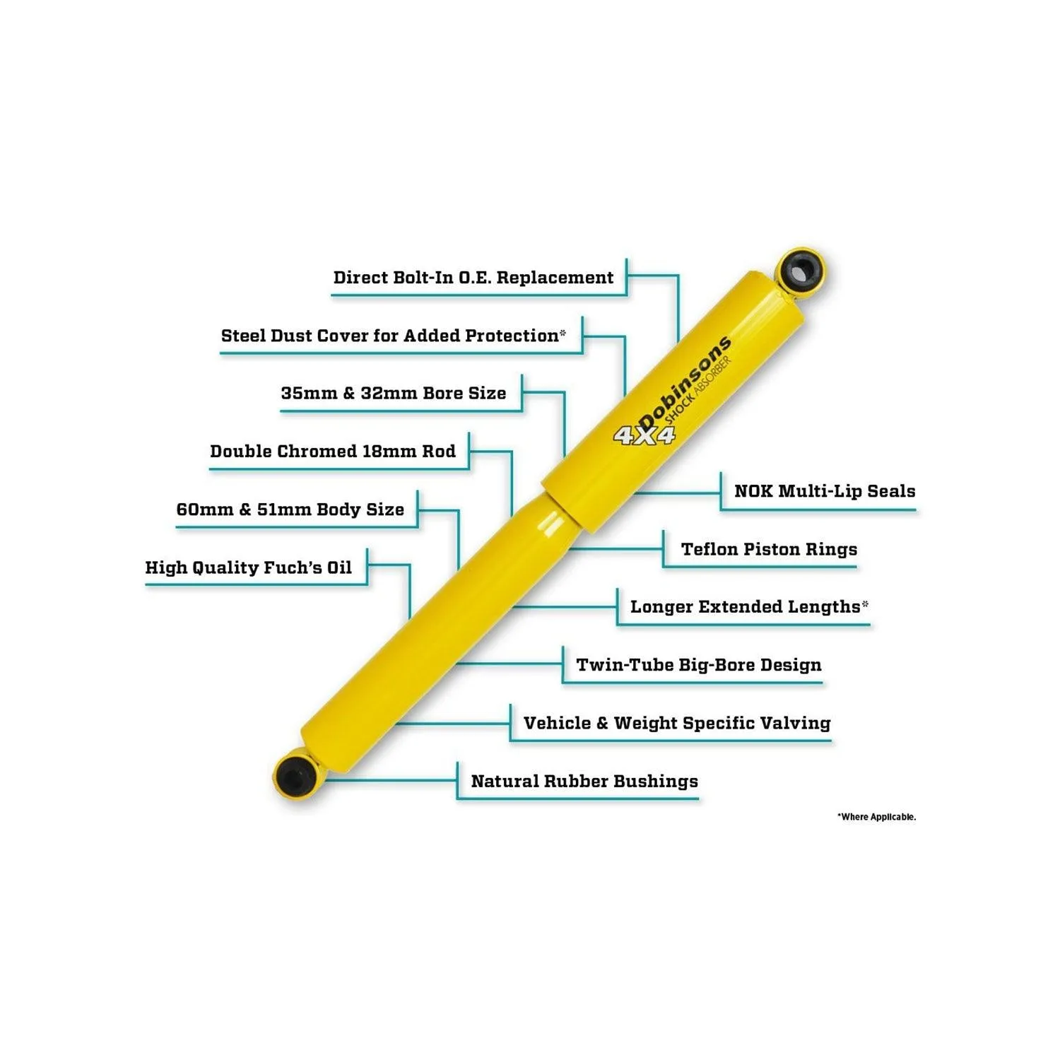 Dobinsons Pair of Rear GS Shocks (GS59-705)