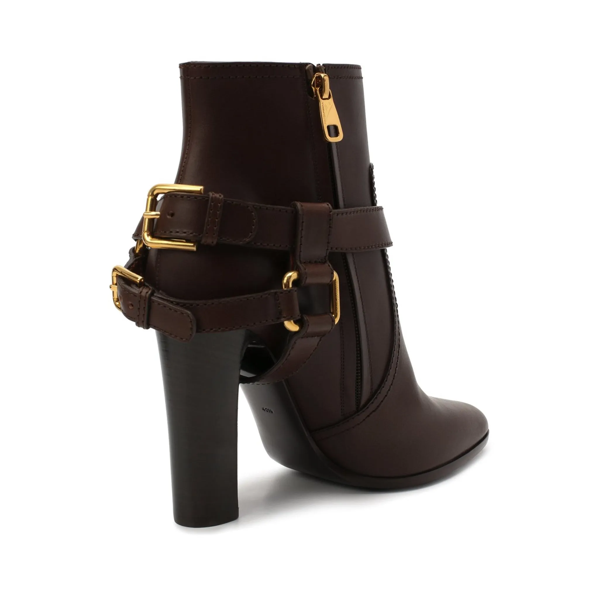 DOLCE & GABBANA Genuine Leather Ankle Boots with 11 cm Heel