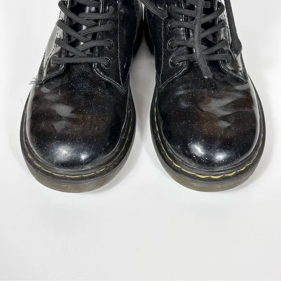 Dr. Martens 1460 Glitter Toddler Ankle Boots In Black/ Coated Glitter Size 1