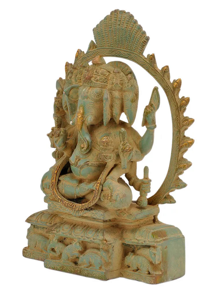 Five Headed Ganpati Antique Finish