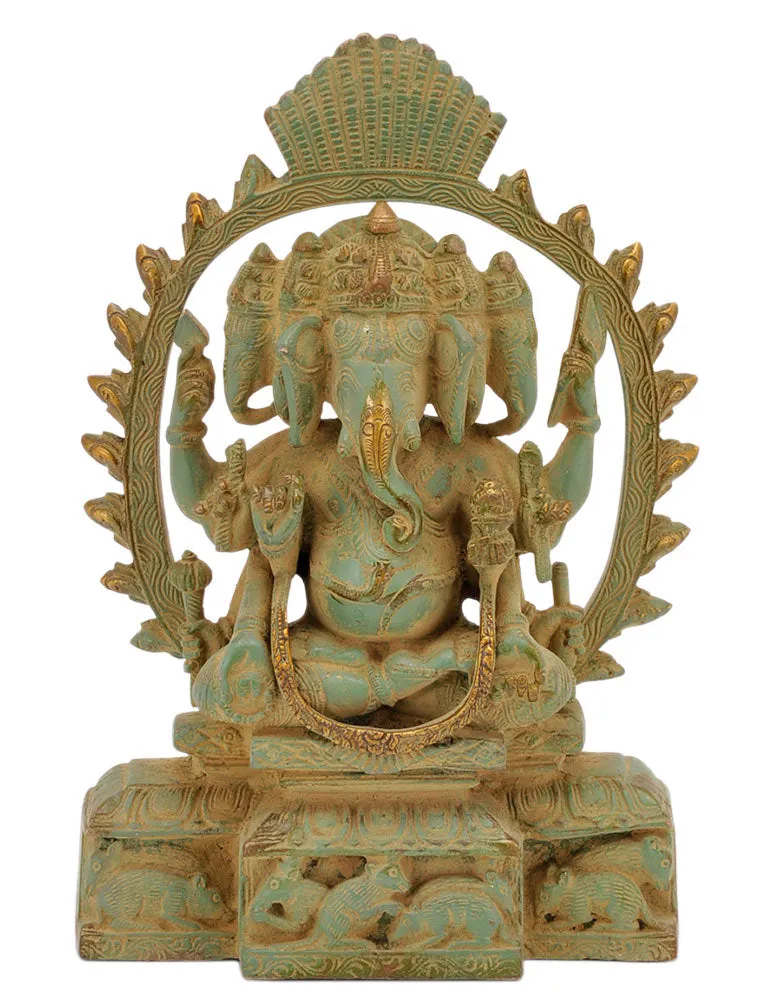Five Headed Ganpati Antique Finish