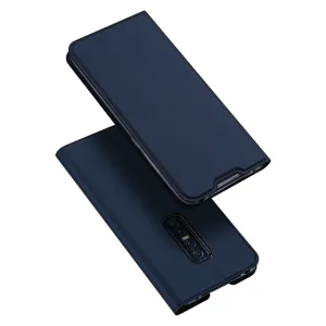 For VIVO V17 Pro Cellphone Cover PU Leather Shell Side Buckle Card Slots Mobile Phone Soft Case Overal Protection blue