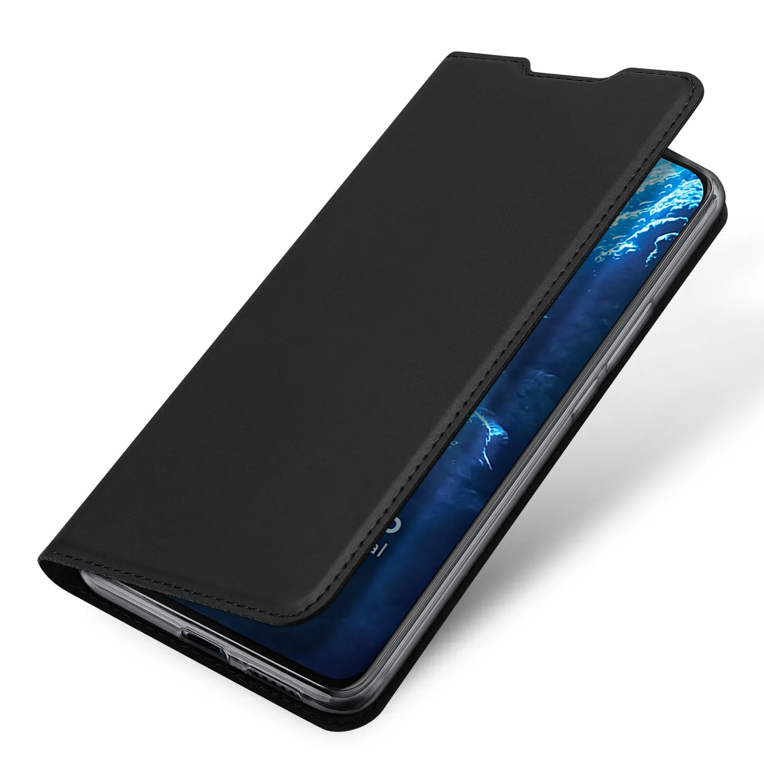 For VIVO V17 Pro Cellphone Cover PU Leather Shell Side Buckle Card Slots Mobile Phone Soft Case Overal Protection blue