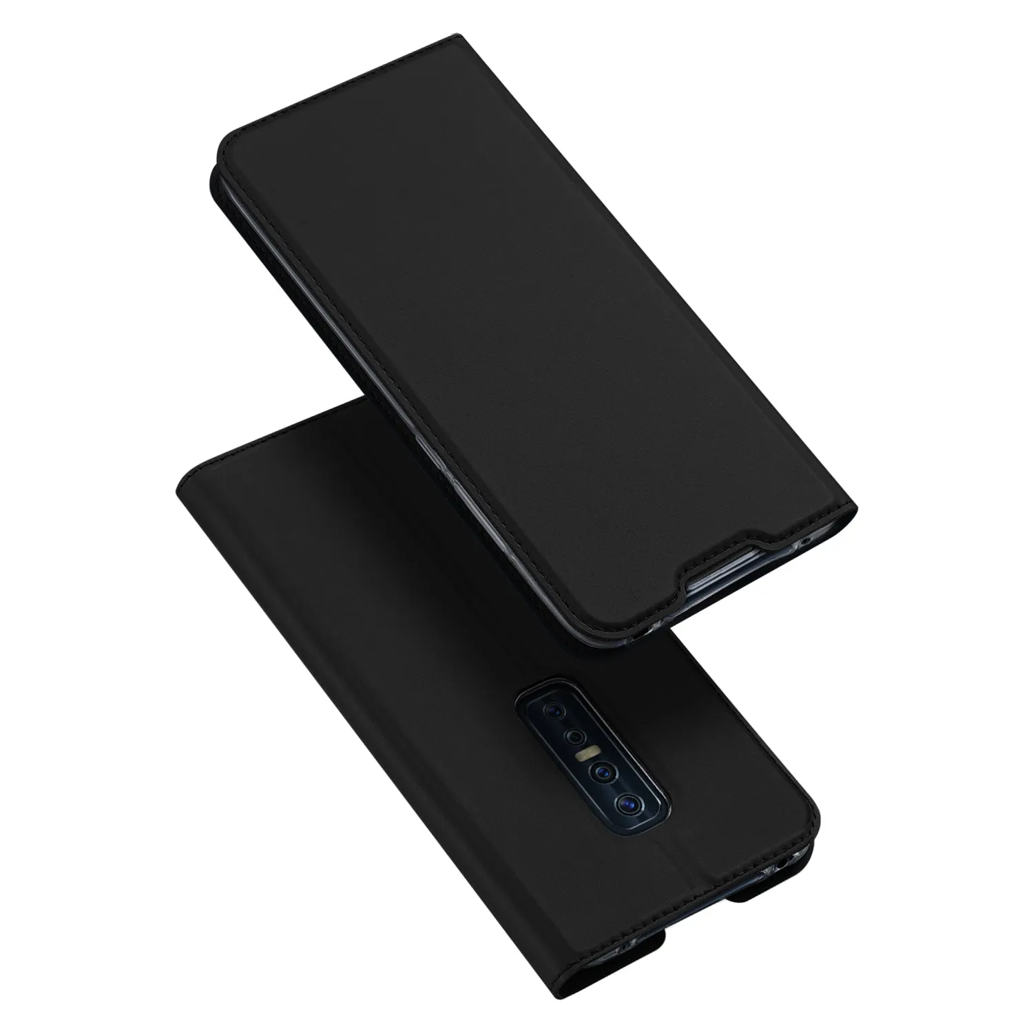 For VIVO V17 Pro Cellphone Cover PU Leather Shell Side Buckle Card Slots Mobile Phone Soft Case Overal Protection blue