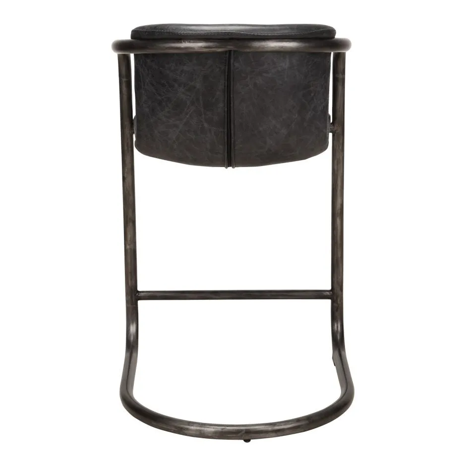 FREEMAN COUNTER STOOL, RUSTIC BLACK LEATHER