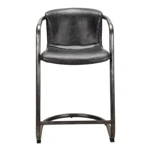 FREEMAN COUNTER STOOL, RUSTIC BLACK LEATHER