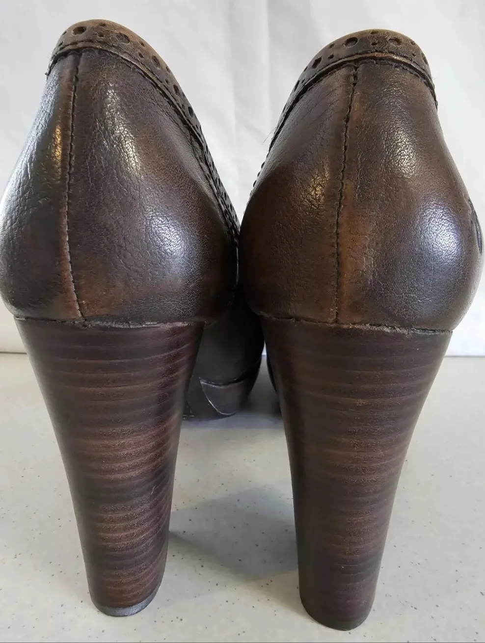 Frye Naiya Kiltie Moc Leather Heels – Size 39 (8) – Brown