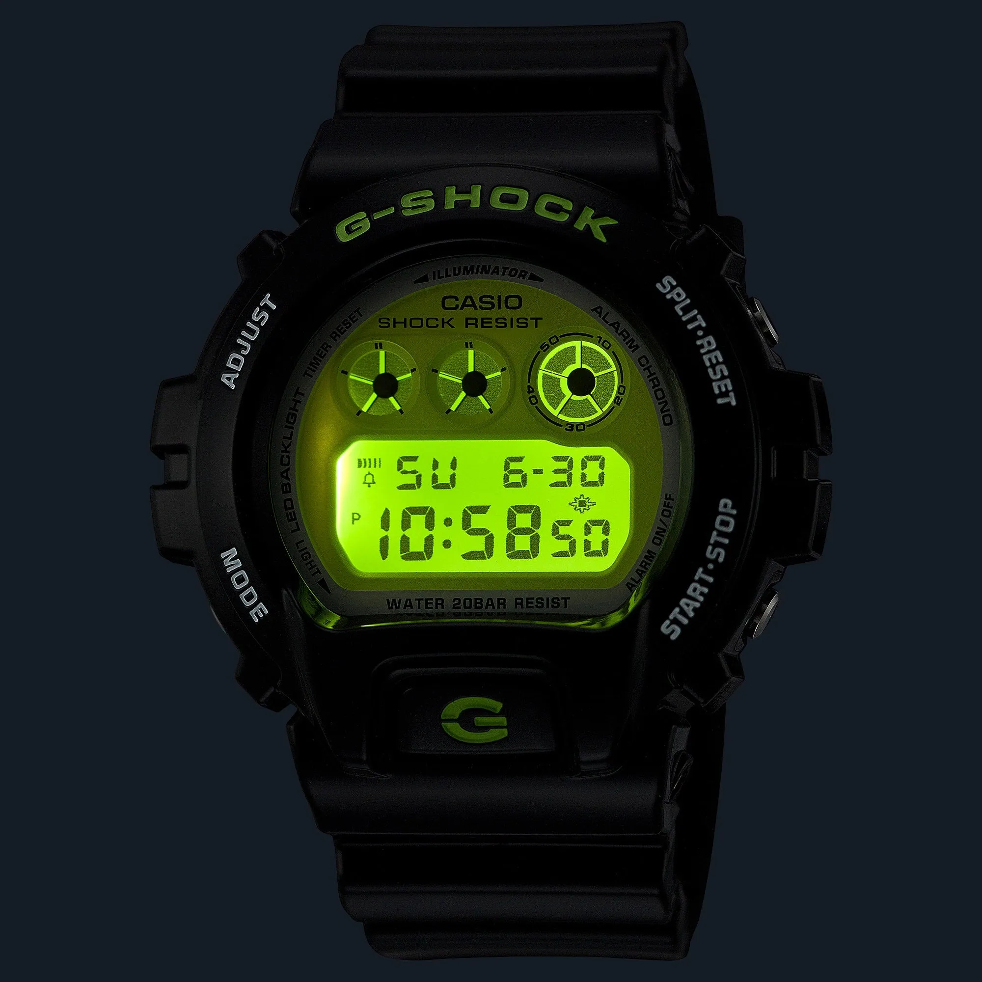 G-SHOCK Crazy Colors DW6900RCS-7 Black & Lime Green Digital
