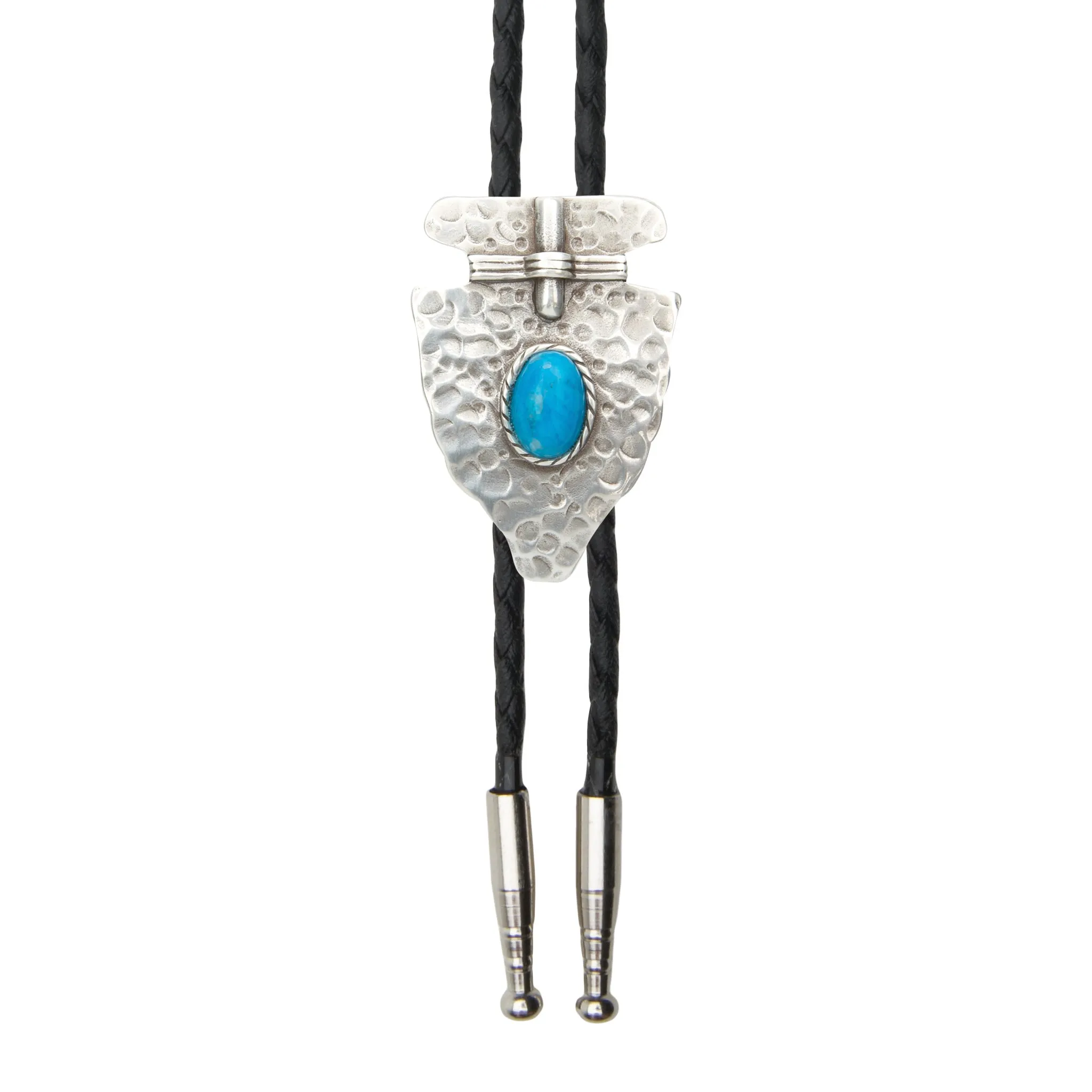 Hammered Arrowhead with Turquoise Bolo
