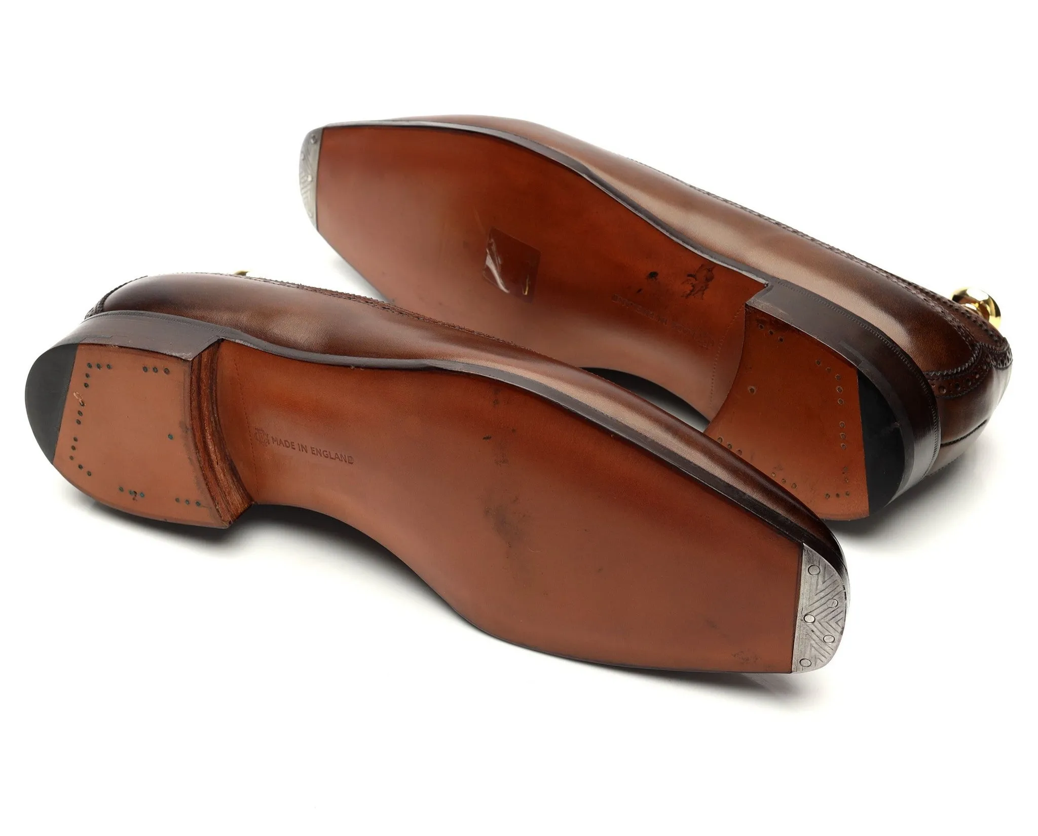 'Harrogate' Dark Brown Leather Oxford Spectator Brogues UK 9.5 E