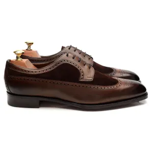 'Harrogate' Dark Brown Leather Oxford Spectator Brogues UK 9.5 E