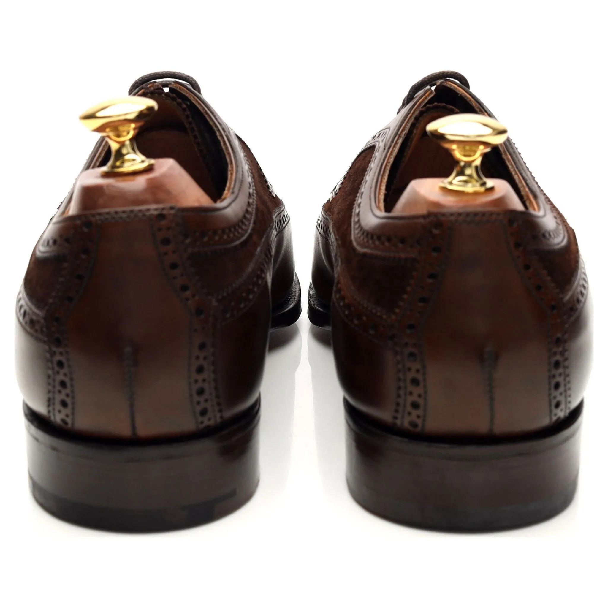 'Harrogate' Dark Brown Leather Oxford Spectator Brogues UK 9.5 E