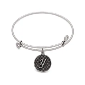 Initial Y, Bangle Antique Silver Color Finish