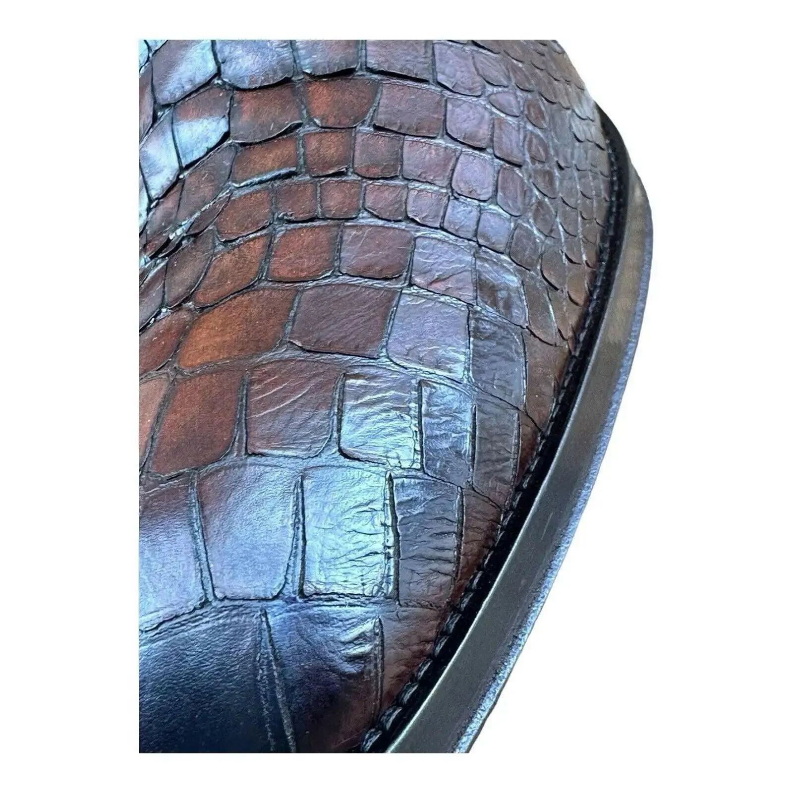 Jo Ghost  Men Croc-Embossed Monk Shoes