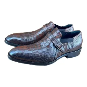 Jo Ghost  Men Croc-Embossed Monk Shoes