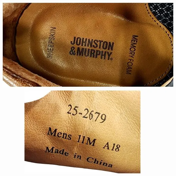 Johnston Murphy 11M Men Knit Saddle Shoe Espadrille Sheepskin Leather Blue Brown