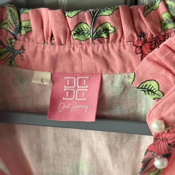 JUST DARVINY Megan Floral Dress, Desert Rose, L (NWOT)