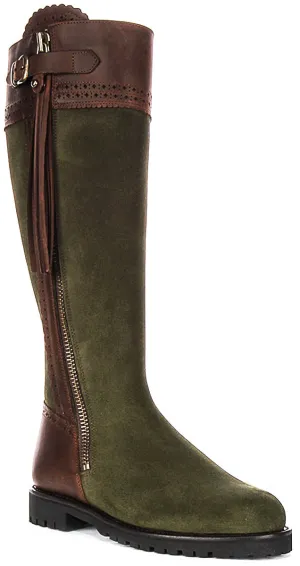 Justinreess England Valentina Leather In Brown Green For Women