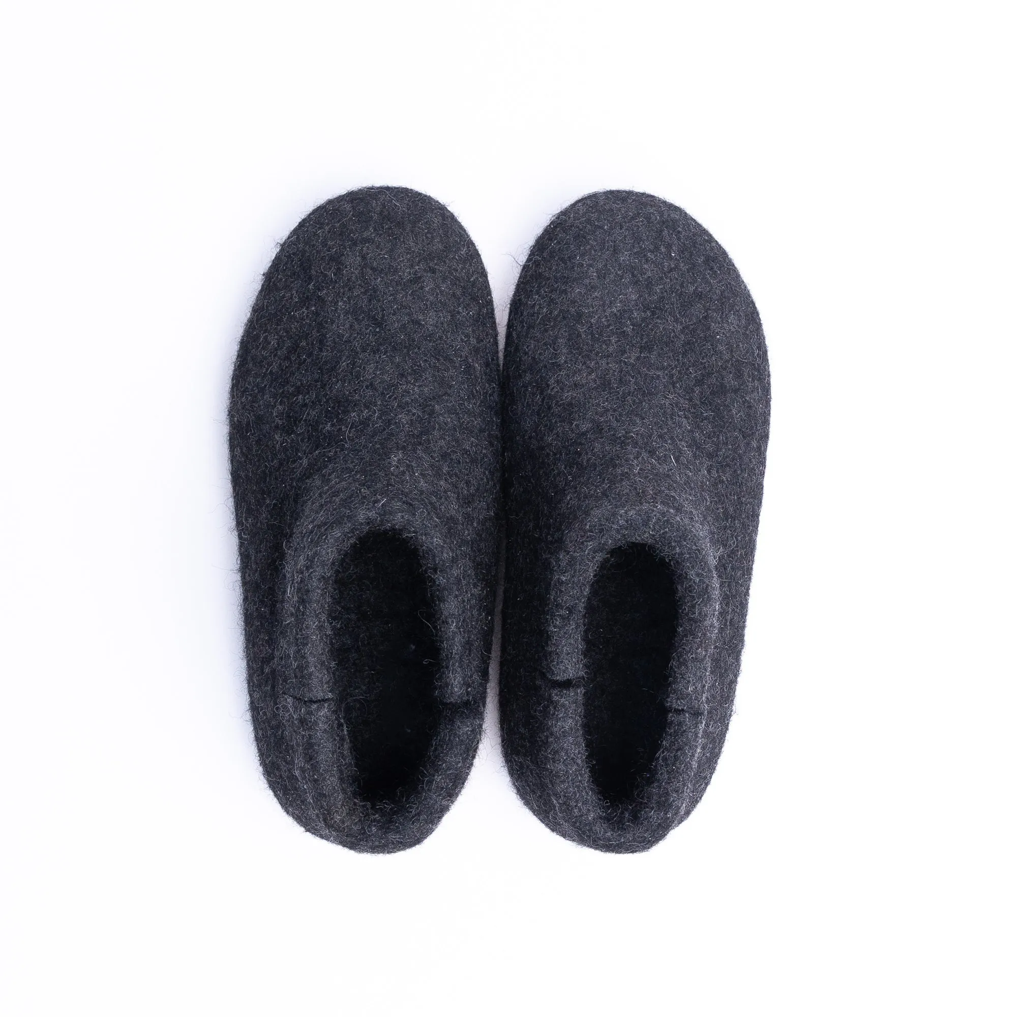 KUUMA - Graphite Wool Felt Boots Unisex, Cozy, Handmade Indoor Comfort