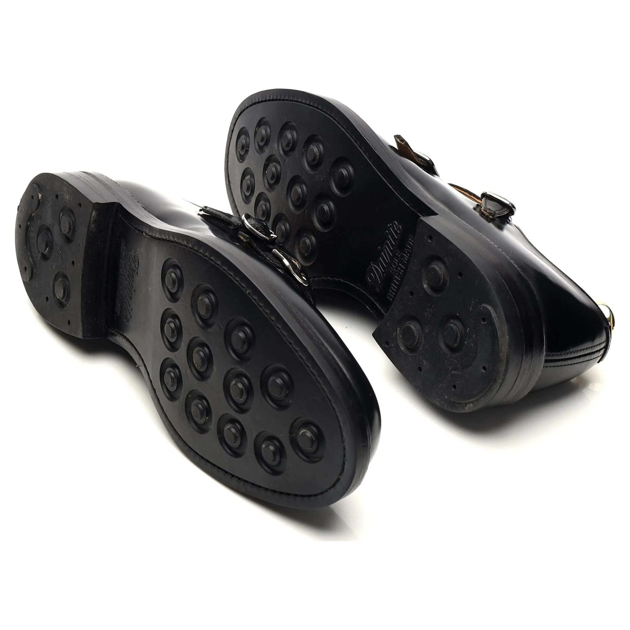 'Lambourn' Black Leather Double Monk Strap UK 6 G