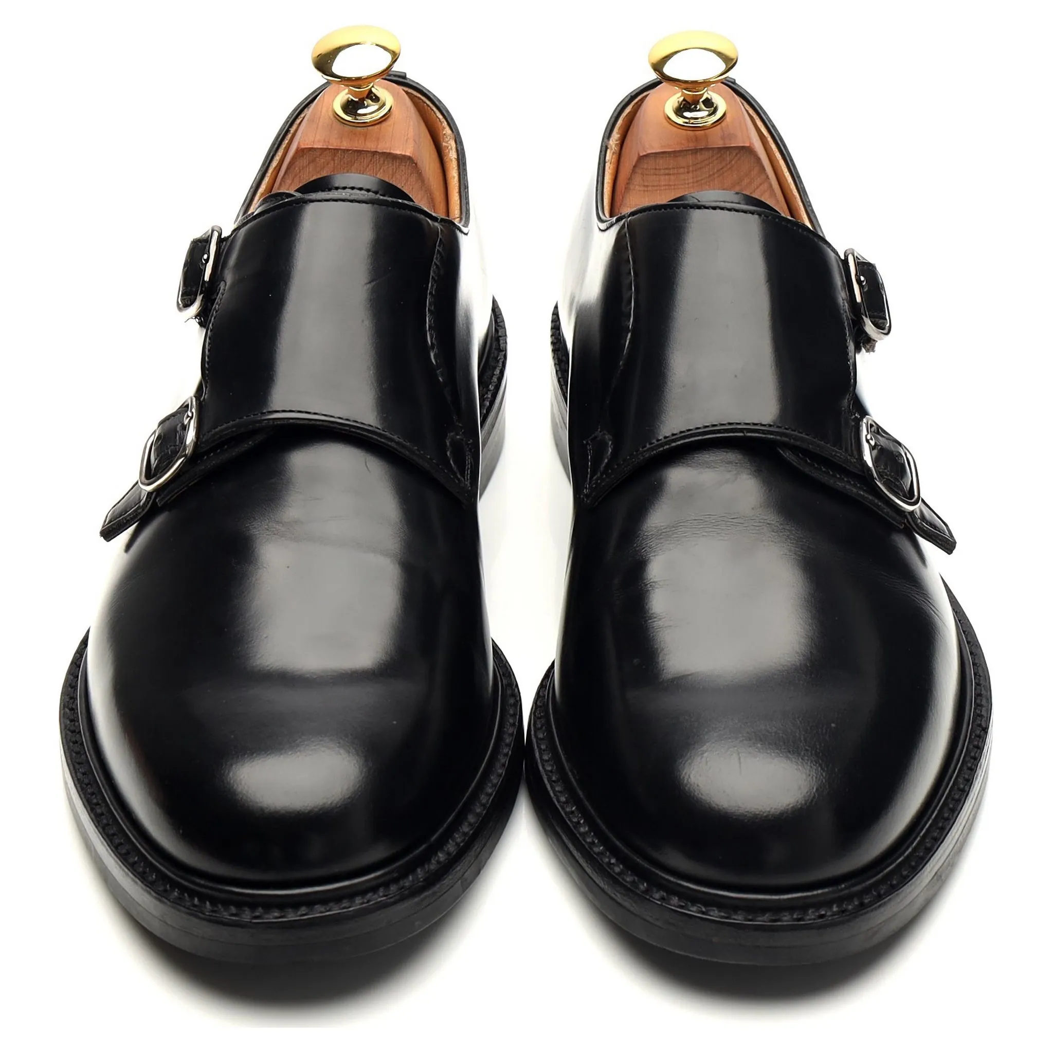 'Lambourn' Black Leather Double Monk Strap UK 6 G
