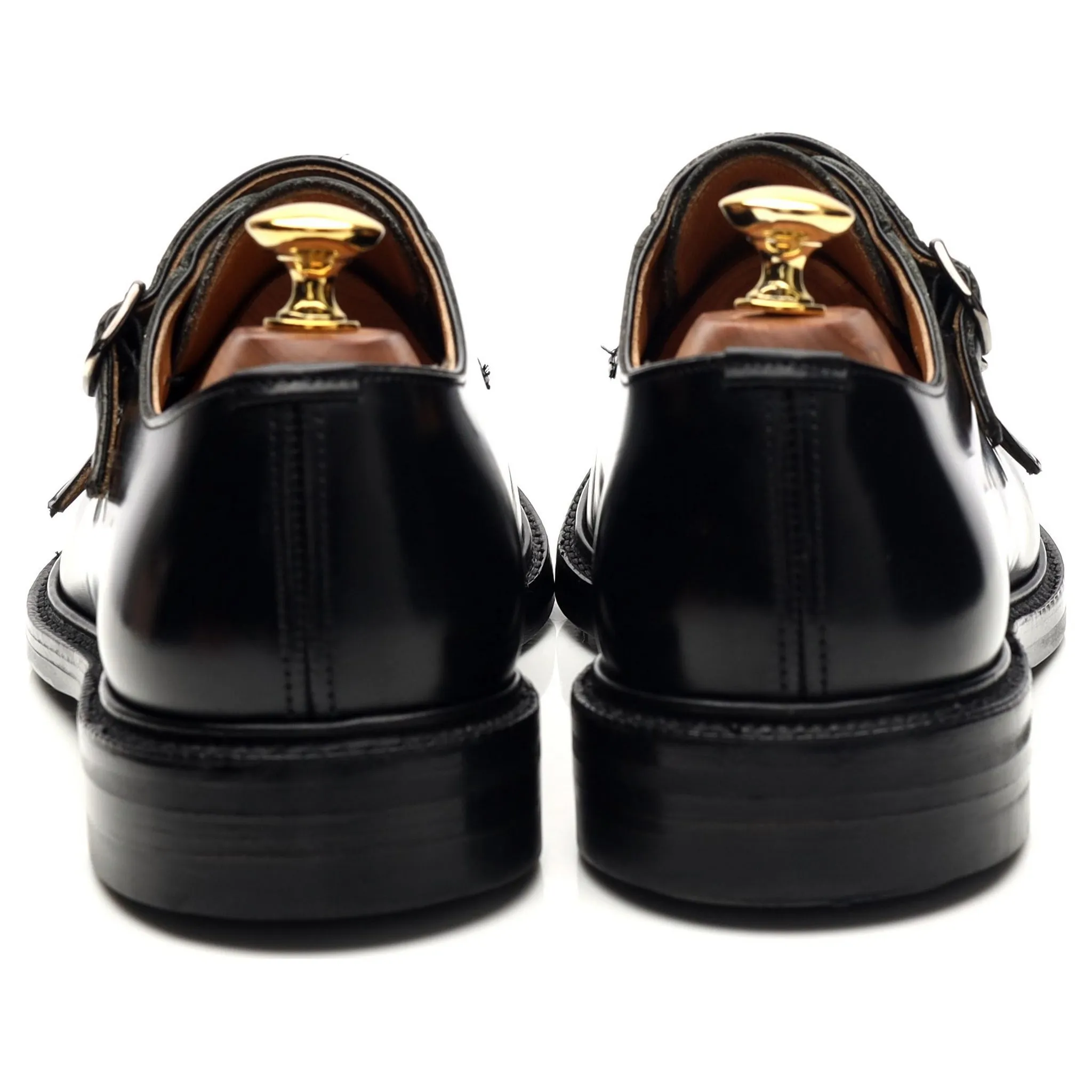 'Lambourn' Black Leather Double Monk Strap UK 6 G