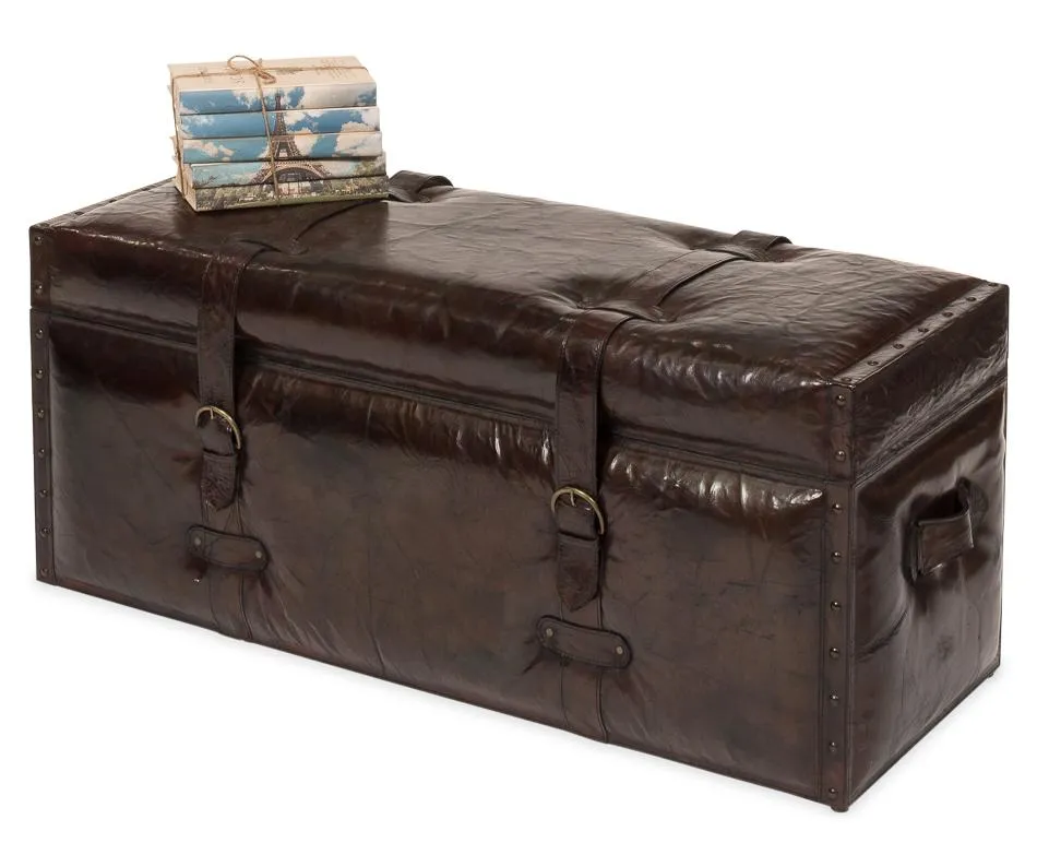 Laramie Leather Trunk Bench
