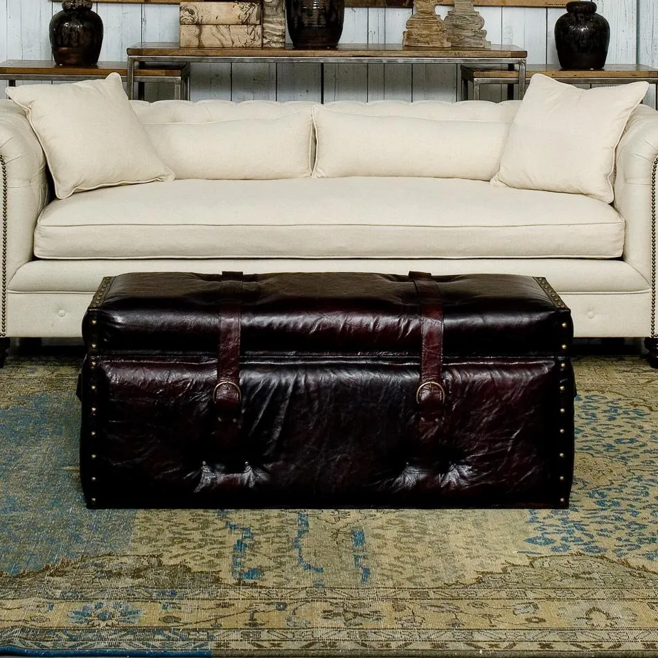 Laramie Leather Trunk Bench
