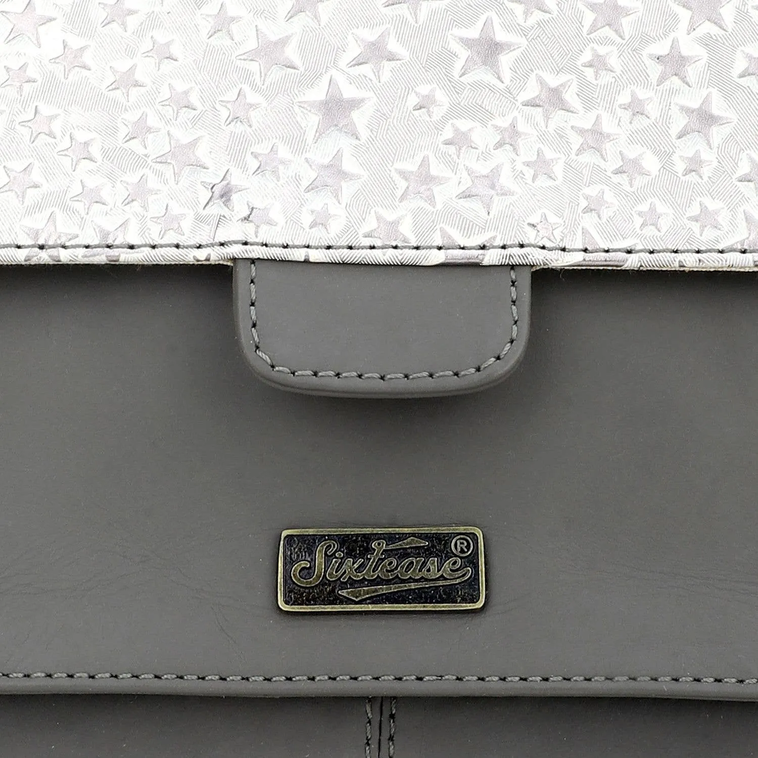 Leather Women's Crossbody - Dark Gray Stars