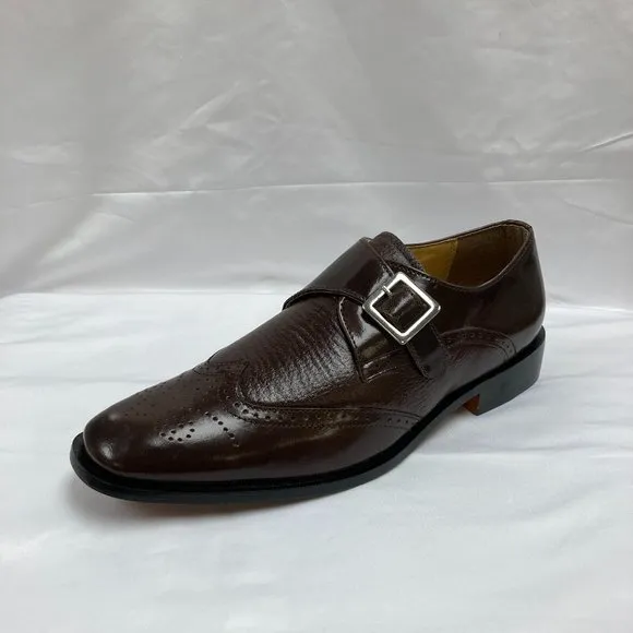 LIBERTYZENO Mens Leather Oxford Style  Monkstrap Dress Shoes