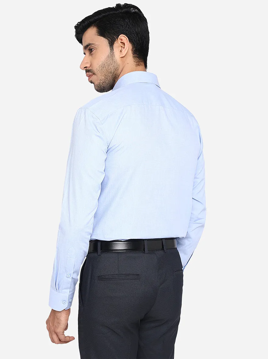 Light Blue Solid Regular Fit Formal Shirt | Greenfibre