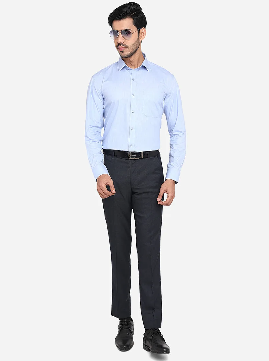 Light Blue Solid Regular Fit Formal Shirt | Greenfibre