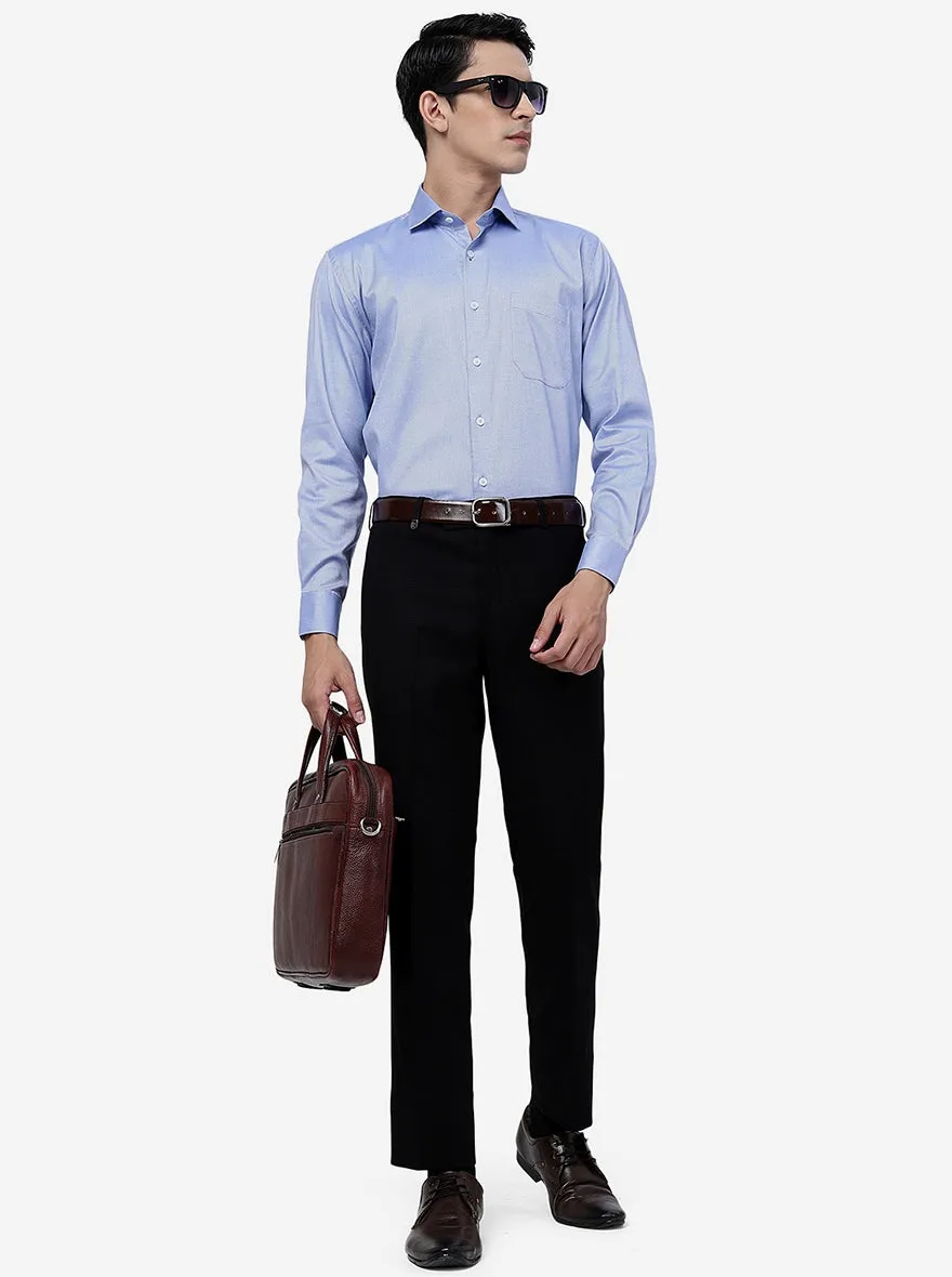 Light Blue Solid Regular Fit Formal Shirt | JadeBlue