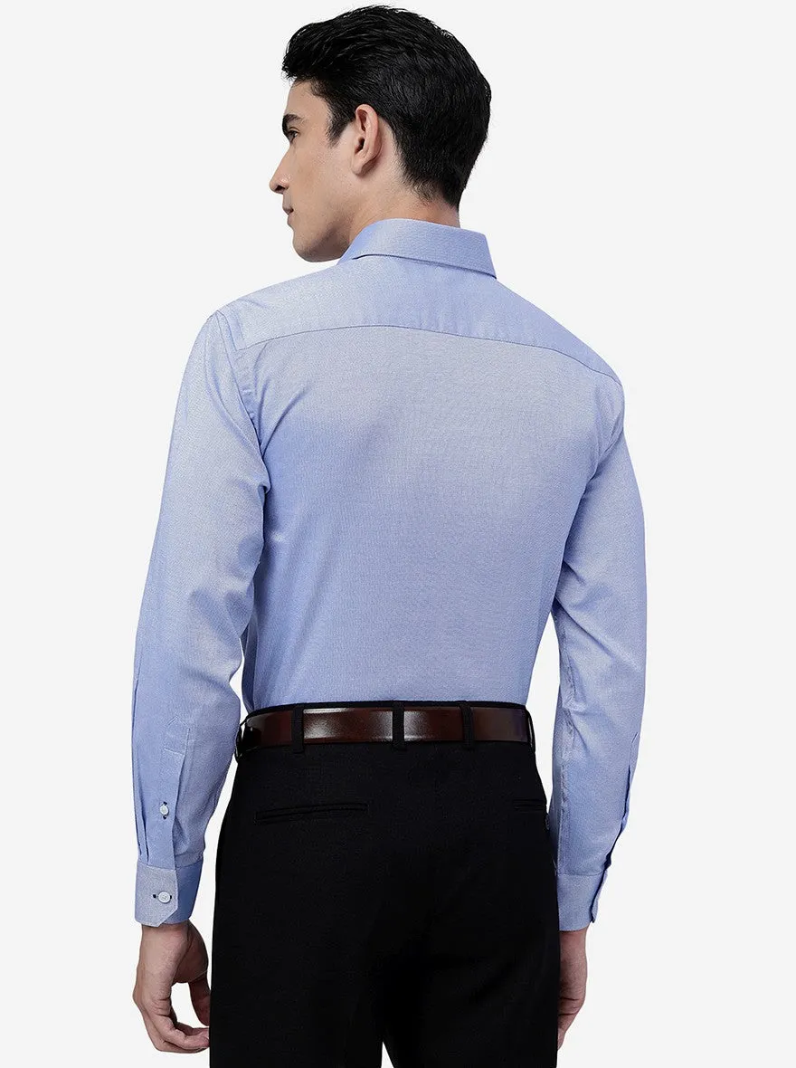 Light Blue Solid Regular Fit Formal Shirt | JadeBlue