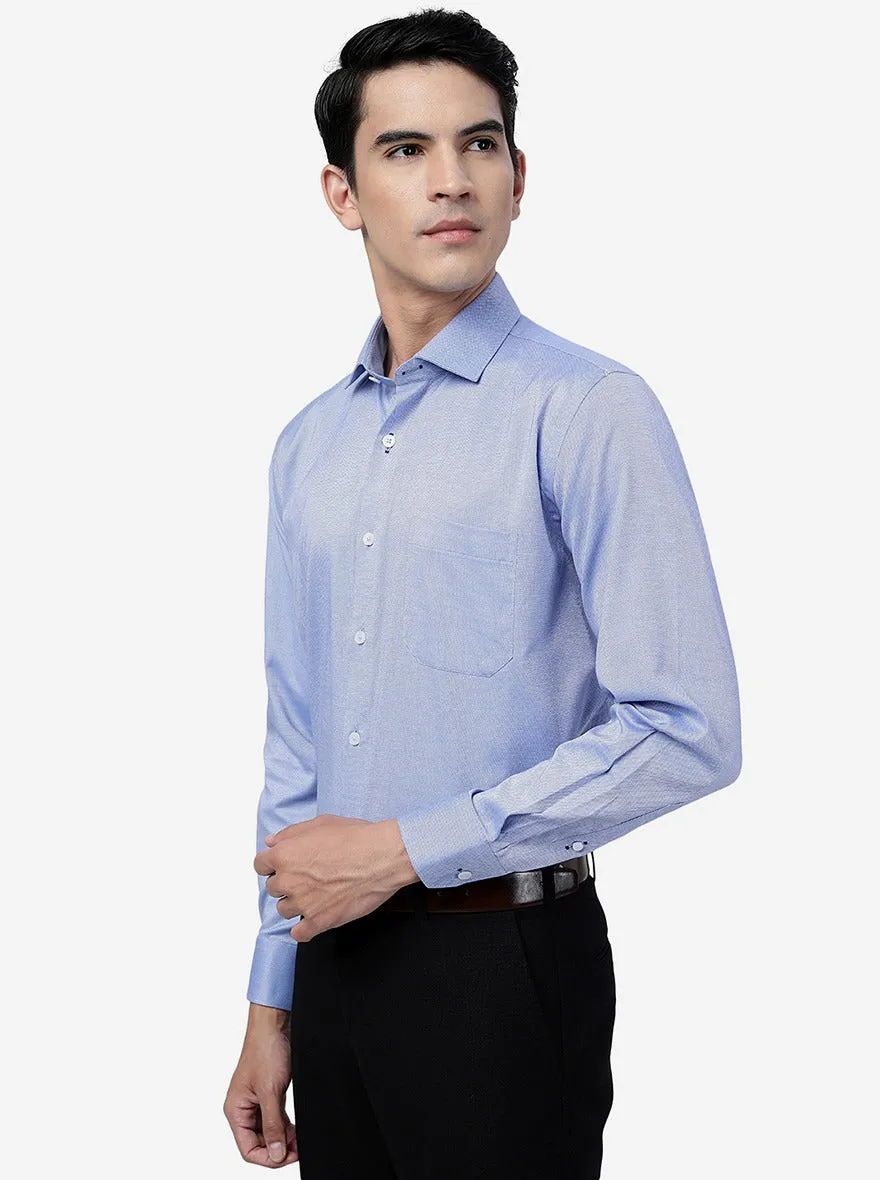 Light Blue Solid Regular Fit Formal Shirt | JadeBlue