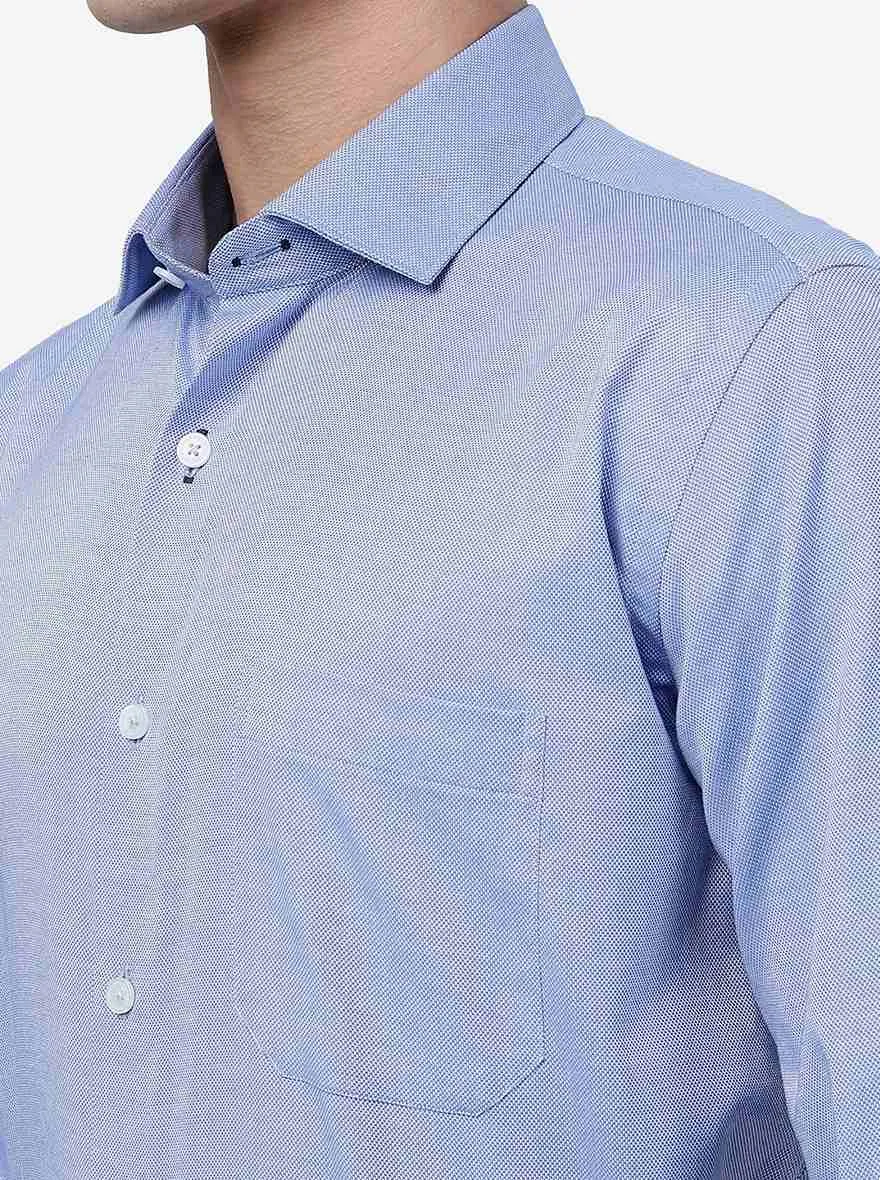 Light Blue Solid Regular Fit Formal Shirt | JadeBlue