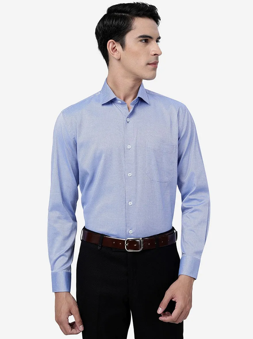 Light Blue Solid Regular Fit Formal Shirt | JadeBlue