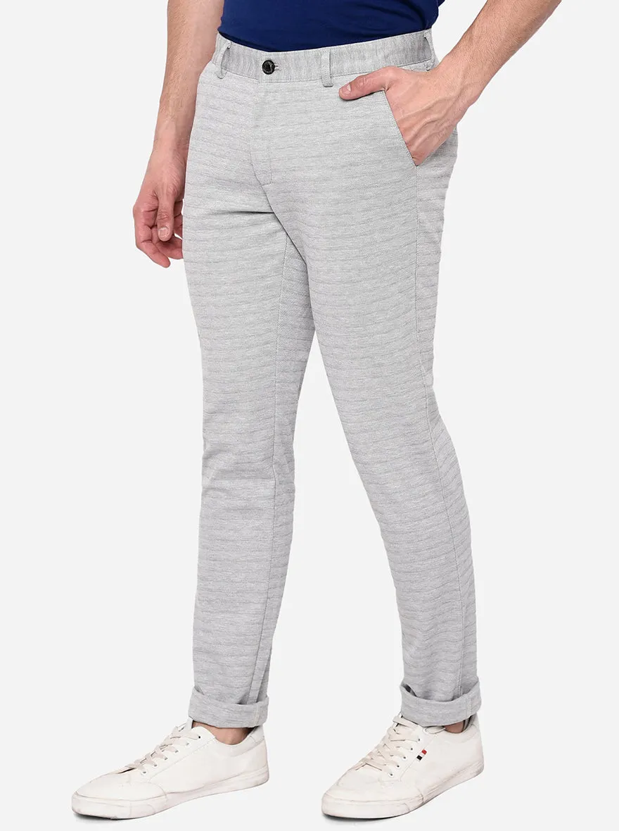 Light Grey Solid Venice Fit Casual Trouser | JadeBlue