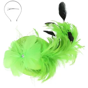 Lime Green Feather Fascinator