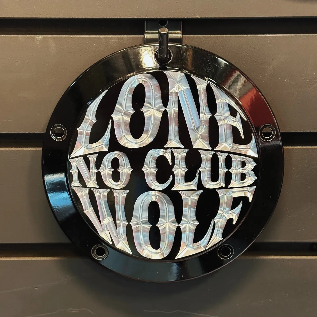 Lone Wolf M8 Softail Derby Cover - Gloss Black   Aluminum