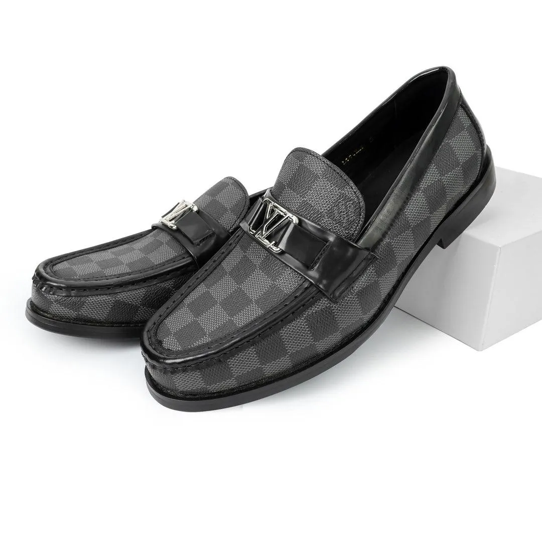 LOUIS VUITTON GRAY CHEQUERED PREMIUM QUALITY LOAFER