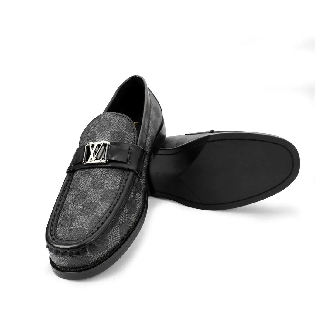 LOUIS VUITTON GRAY CHEQUERED PREMIUM QUALITY LOAFER