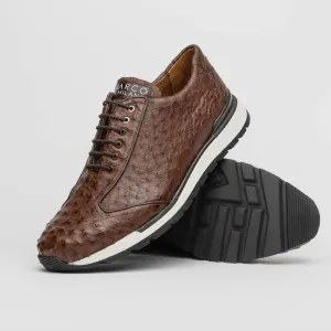 Marco Di Milano Scanno in Brown Ostrich Quill Sneakers