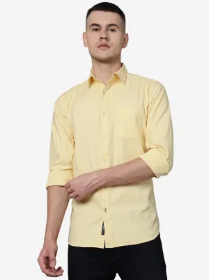 Mellow Yellow Solid Slim Fit Casual Shirt | JadeBlue